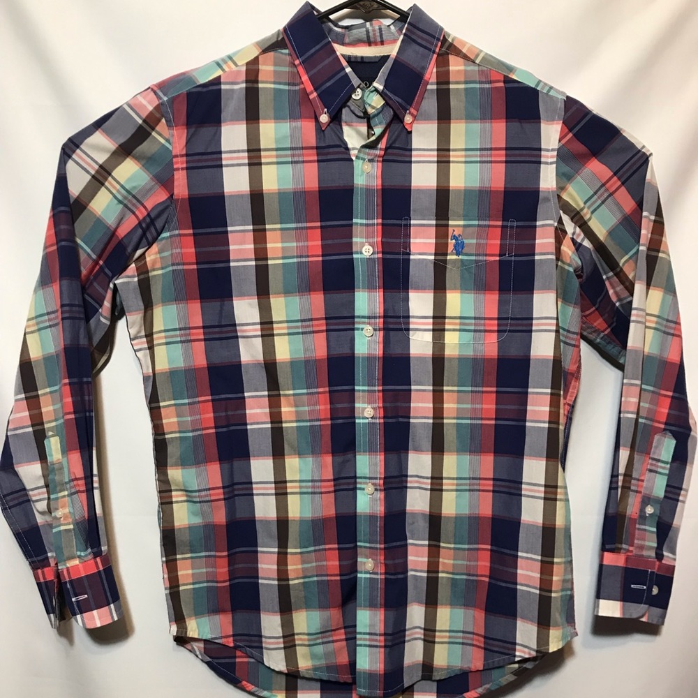 U.S Polo ASSN multicolor plaid mens shirt